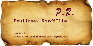 Paulicsek Rozália névjegykártya