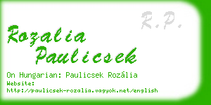 rozalia paulicsek business card